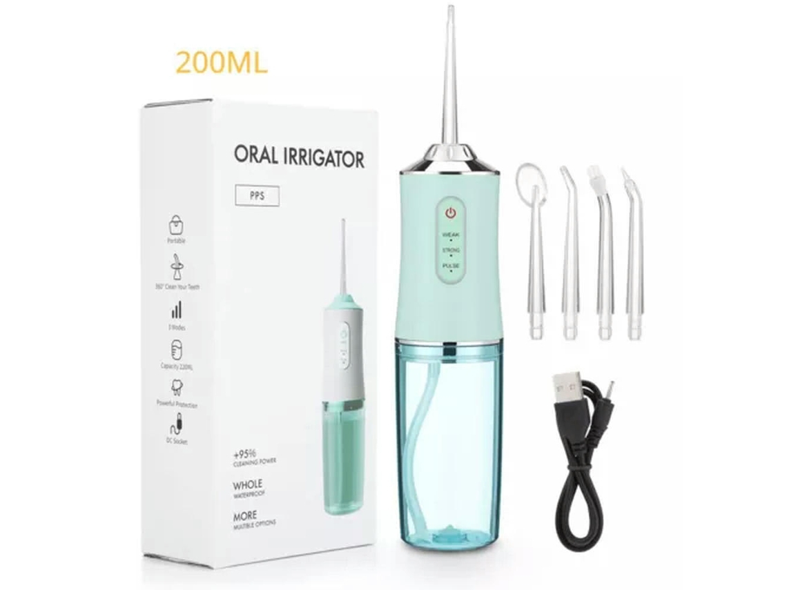 DIGITALLAB Irrigador Bucal Portatil Chorro De Agua Dental 200Ml Ipx7 Azul