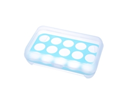 Caja Para Almacenar Huevos Con 15 Bandejas, Plástico Pp Transparente Con Cierre Azul.