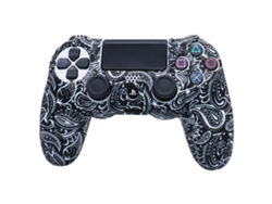 Funda De Silicona Para Mando De Ps4 M-Ps4-28 Negra Blanca 