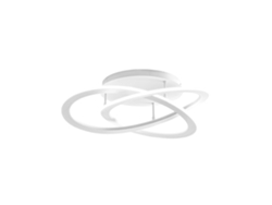 Lámpara de techo LED moderna Yara de 30 W, regulable, 3000 K, luz cálida, diseño de anillo de aluminio blanco, 50 x 17 cm, 1300 lm, LED integrado IP20, Gea Luce