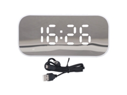Rádio Despertador Portátil Com Controle De Brilho Alarme Dual Fm Alto-falante Bluetooth Branco
