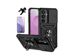 Kit Vidro Clearglass Capa Magnetic Slide Window Suporte Magnético Reforçado Phonecare Para Samsung Galaxy S26 Plus - Preto
