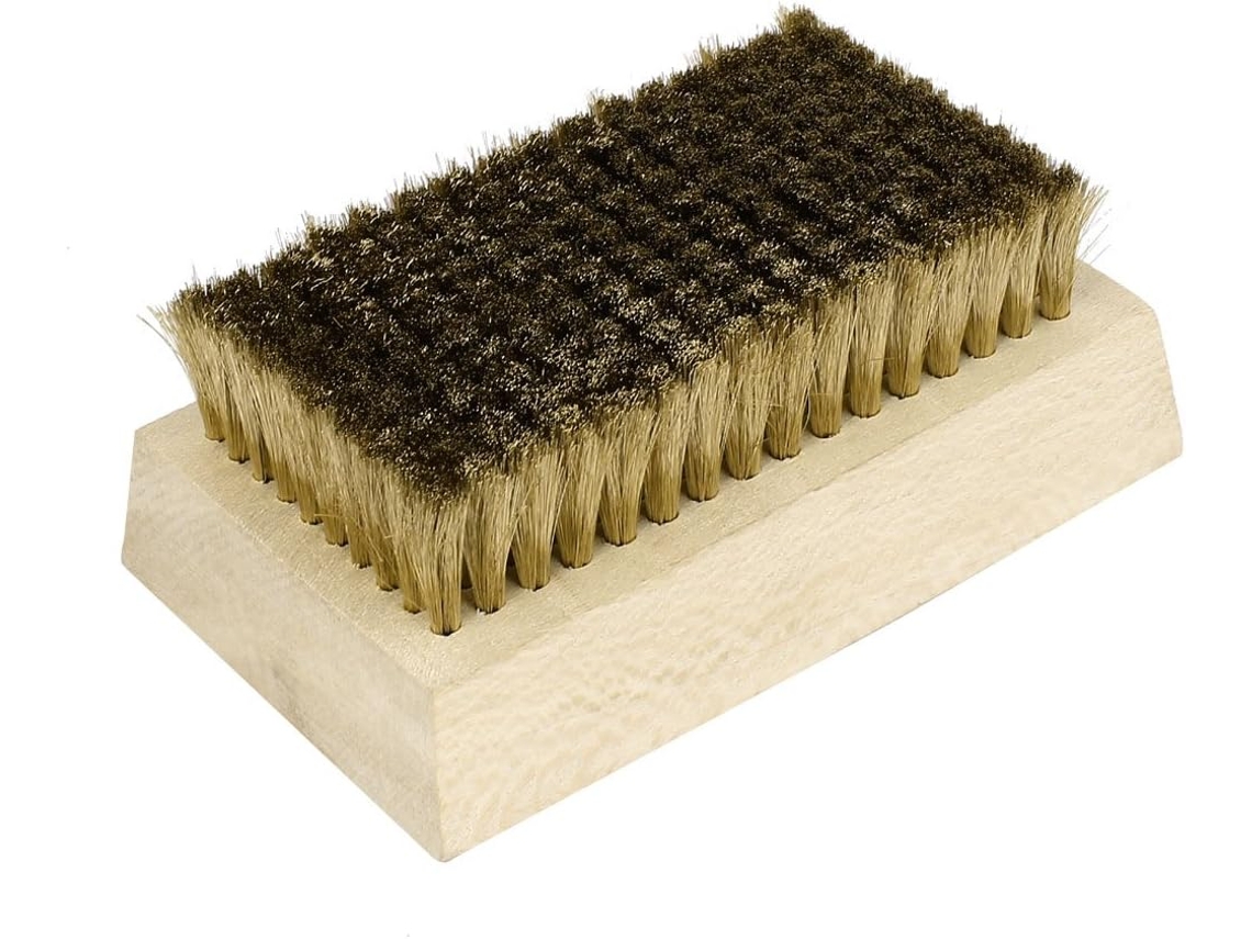 Cepillo de alambre de acero con mango de madera, 11 cm de longitud, para la limpieza de cilindros anilox, CHABERLU