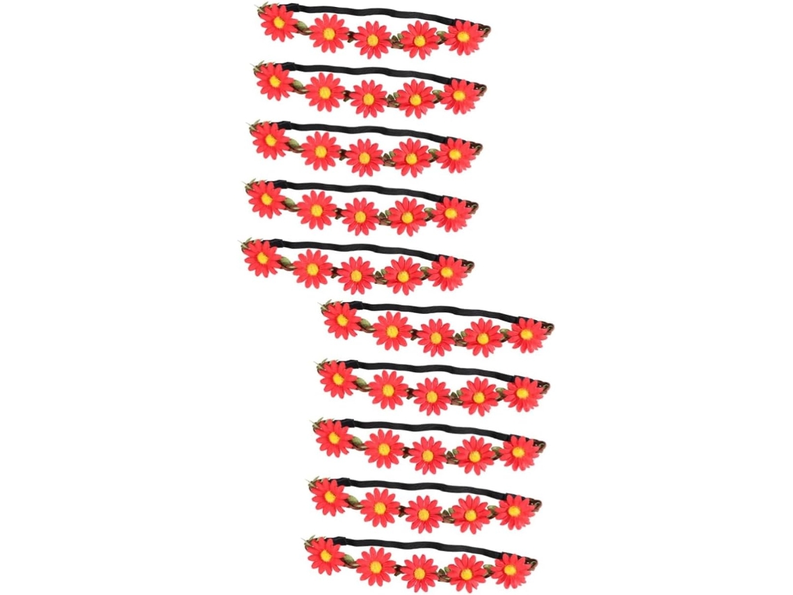 Corona De Flores Hawaianas De 10 Piezas Estilo Boho Para Fiestas Temáticas De Playa.