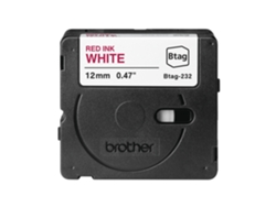 Cinta Doméstica BROTHER BTAG232 Rojo sobre Blanco