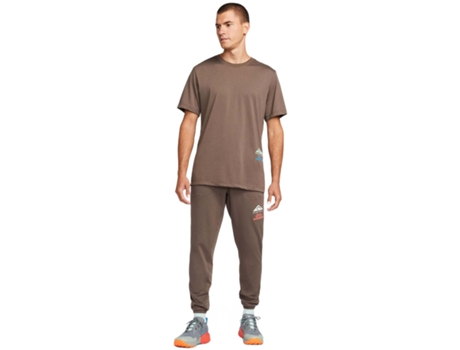 Camiseta de Hombre para Trail NIKE Dri Fit Marrón Multicolor (L)
