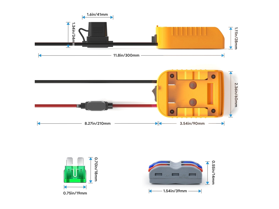 2026-as-cable De Alimentación Dc Satélite 2m Portátil Con Fusible 30a Para Camping Y Mini Adaptador De Batería