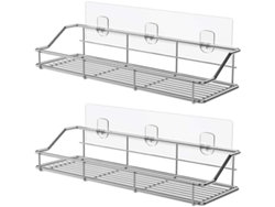 2026-repisa De Baño Adhesiva 2 Pack Estante De Ducha Acero Inoxidable Sus304 Sin Taladro Con 3 Ganchos