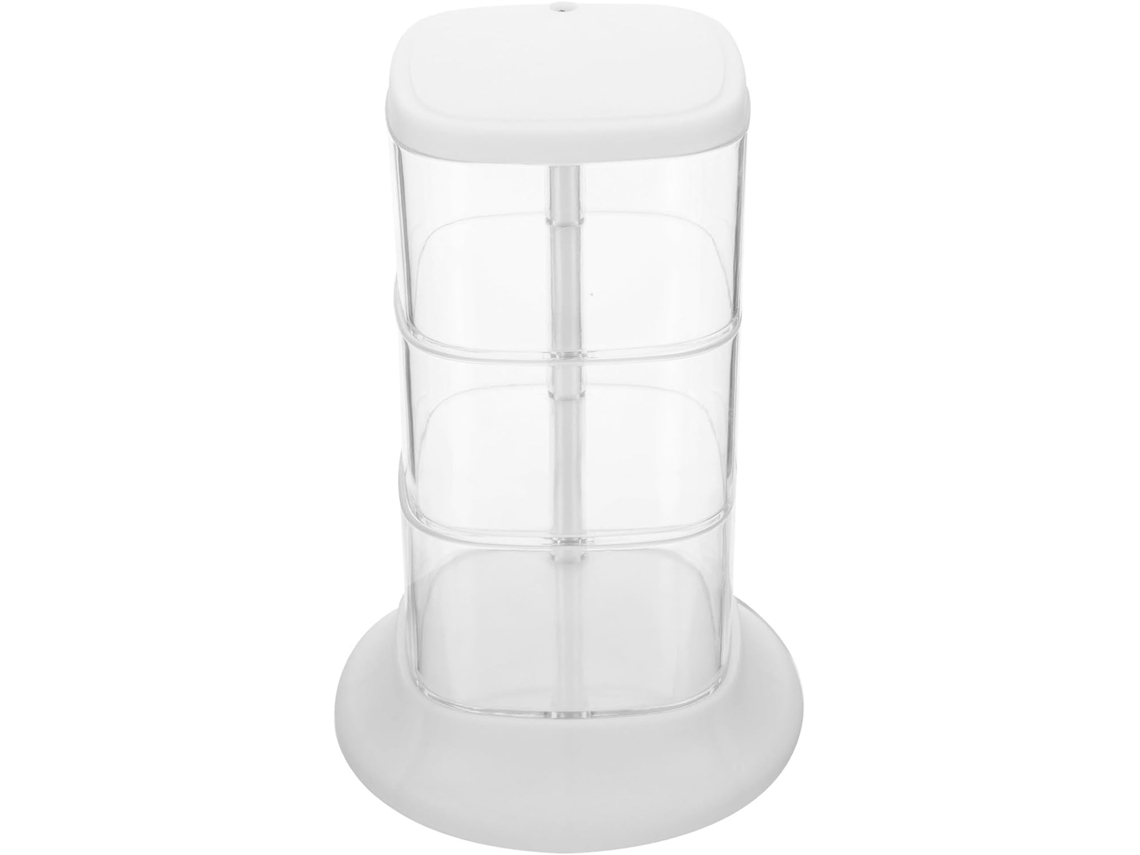 Giratoria Plástico Blanco Guardar Joyas 3 Niveles Diseño Delicado Organizar Collares Anillos Decoración Única