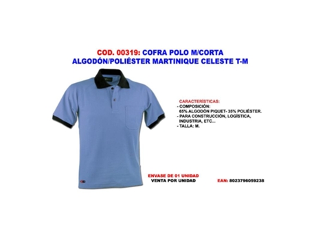 Cofra polo m-corta algodon-pol. martinique celeste t-m