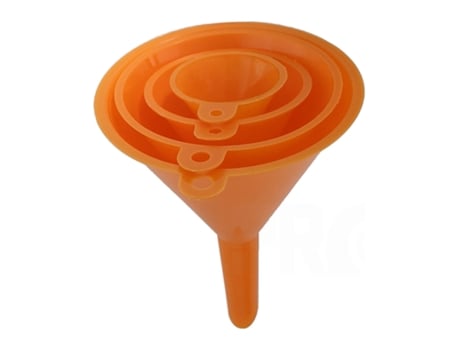 Juego de 4 piezas Embudo Juego de plástico Gas y líquidos Herramienta de reabastecimiento automático de cocina automática (naranja) ZMDECQNA