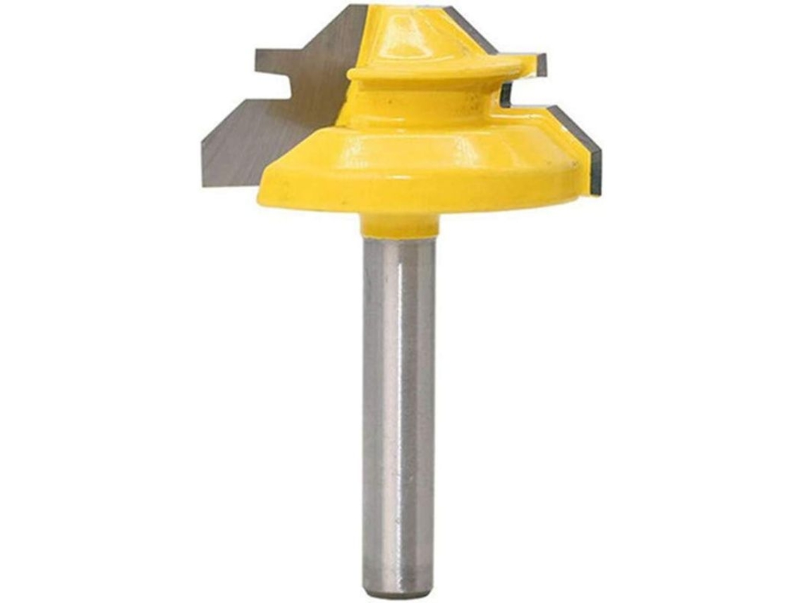 Broca de Roteador de Bisel de Bloqueio 45 Graus 1 3/8'' Diâmetro 1/4'' Cabo para Madeira Oficina Ferramentas Elétricas