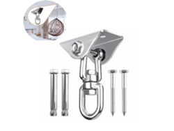 VVJIJILLY Gancho De Teto 304 Inox Rotativo 360°, Para Saco De Boxe, Ioga, Rede, Carga Até 450kg Com 4 Parafusos