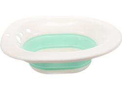 Lavabo De Bidé Plegable Blanco Y Verde Para La Higiene Íntima Postoperatoria.