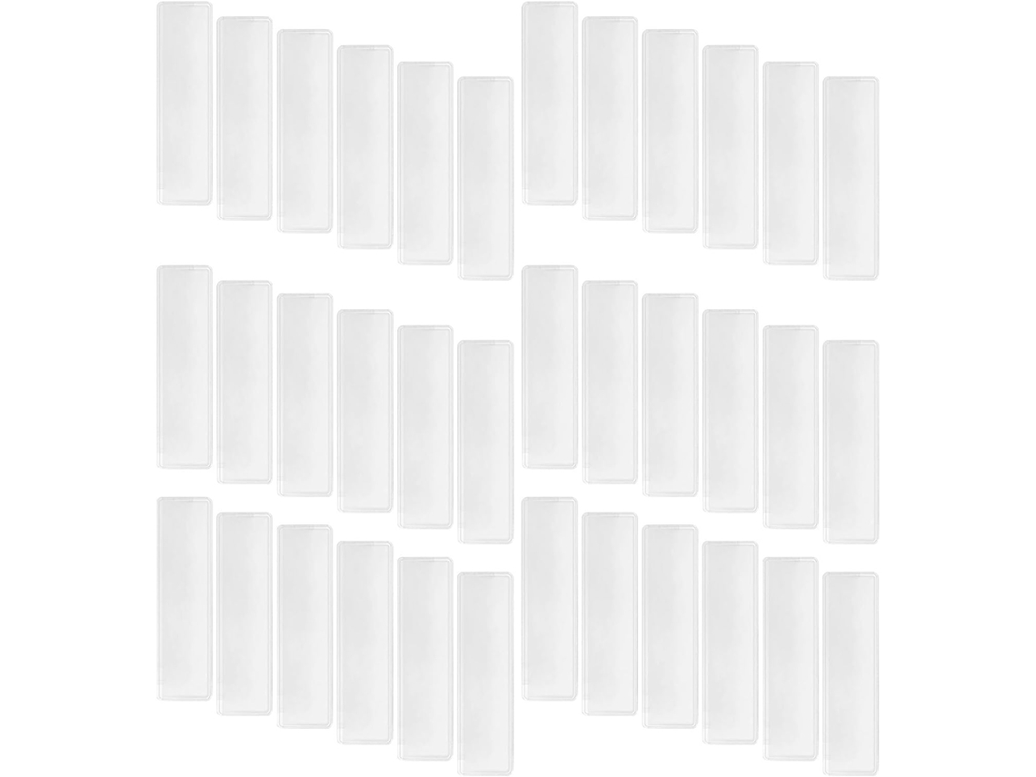 120 Portatarjetas Autoadhesivos De Plástico Transparente, Bolsillos Para Fichas, 75 X 32 Cm