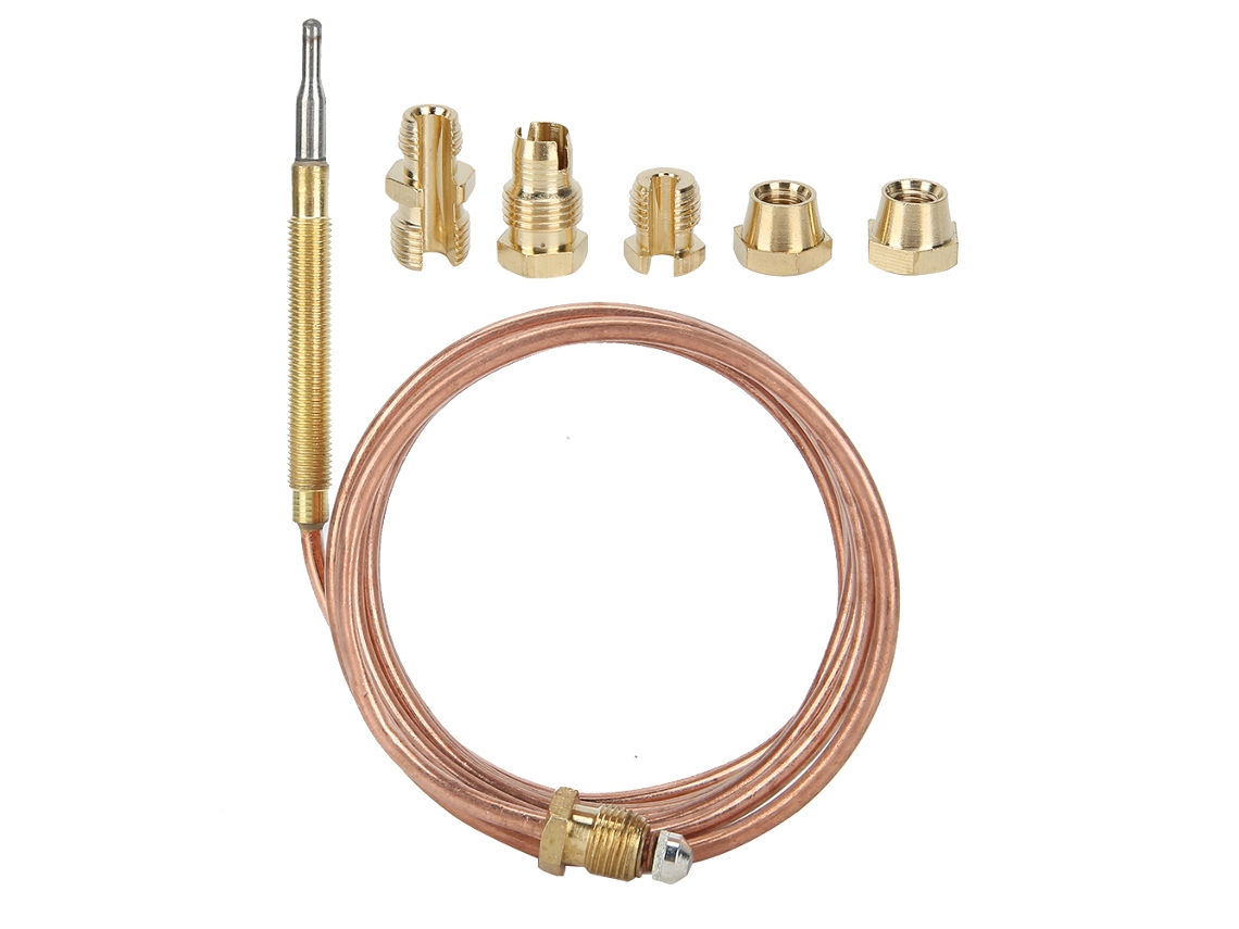 Kit De Termopar Para Estufa De Gas Con Sonda De Temperatura, Tuercas Y Protección Contra Fugas, 1500 Mm