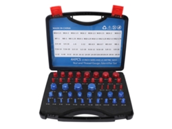 Juego De 44 Probadores De Roscas Para Tuercas Y Tornillos, Aluminio, Métricos Y En Pulgadas, Con Estuche De Almacenamiento.