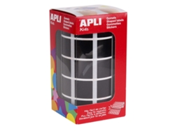 Gomets Autoadesivos APLI en Rollo - Cuadrados - Ø20Mm - Preto
