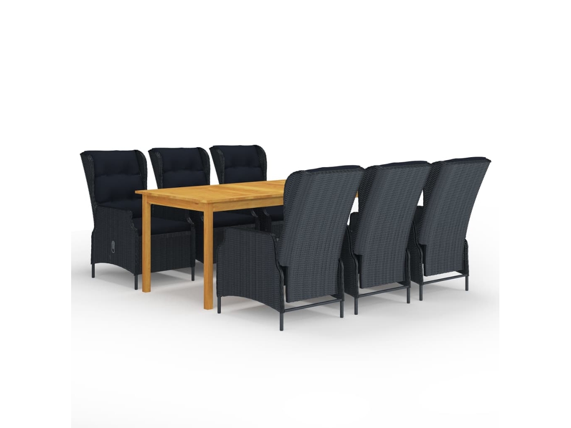 Juego de comedor de jardín de 7 piezas DKD Home Decor en gris oscuro