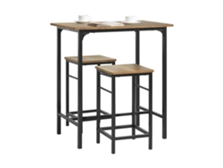Juego De Mesa Alta De Bar Con 2 Taburetes Ogt10-Pf Marrón SOBUY