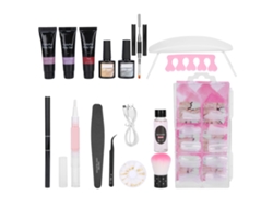 Kit De Ferramentas Para Alongamento De Unhas Com Gel, Lâmpada Secadora, Arquivo E Decorações Manicure