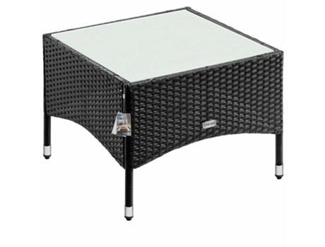 Mesa auxiliar de ratán 58x58x42cm