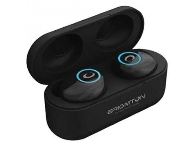 Auriculares Bluetooth True Wireless BRIGMTON BML-16-N (In Ear - Micrófono - Negro)