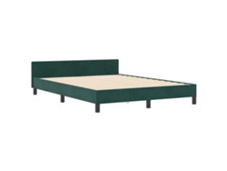 Estructura De Cama Moderna De Terciopelo Verde Oscuro Para Adultos Vidaxl Verde Fabric (160x200 Cm)