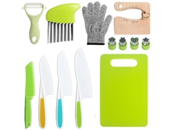 Set de Cubiertos Infantiles, Ideal Para Educación Infantil, Herramienta Segura Para Cortar Verduras. Set De 13 Piezas, Estilo C