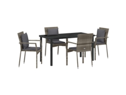 Maison Exclusive - Conjunto De Comedor De Jardín 5 Pcs Gris Ratán Sintético