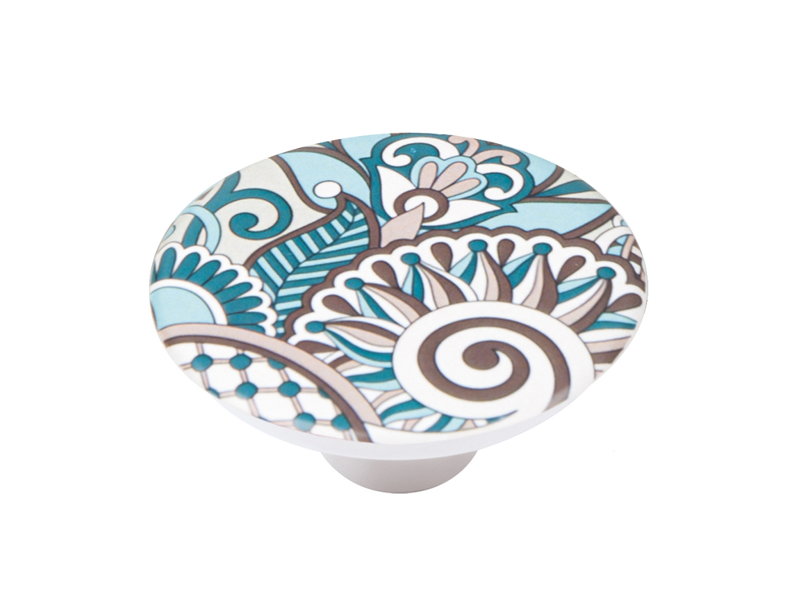 Pomo Para Muebles De Abs 50 Mm De Diámetro Serigrafiado India 3 Lote De 36 Piezas