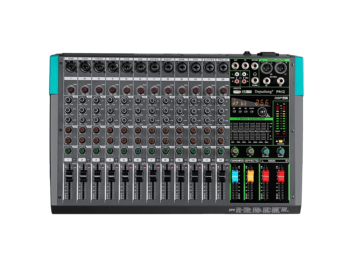 Mezclador de audio, conectividad USB, 256 efectos DSP, Pa12 OEM