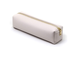 2026-estuche De Lapices Pu Portatil Bolsa De Utensilios Escolares Con Gran Capacidad - Beige