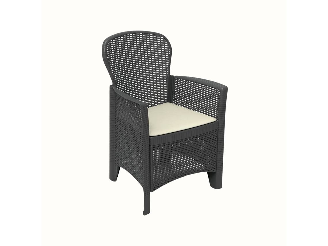 Silla de Jardín IPAE PROGARDEN Folia Antracite (59x57x85.5 cm)
