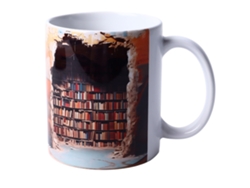 Taza de café 3D con diseño de estantería, cerámica resistente al calor, multifuncional