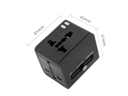 Adaptador Universal De Viagem Para Carregamento Com 2 Portas Usb Para Eua Ue Reino Unido Austrália
