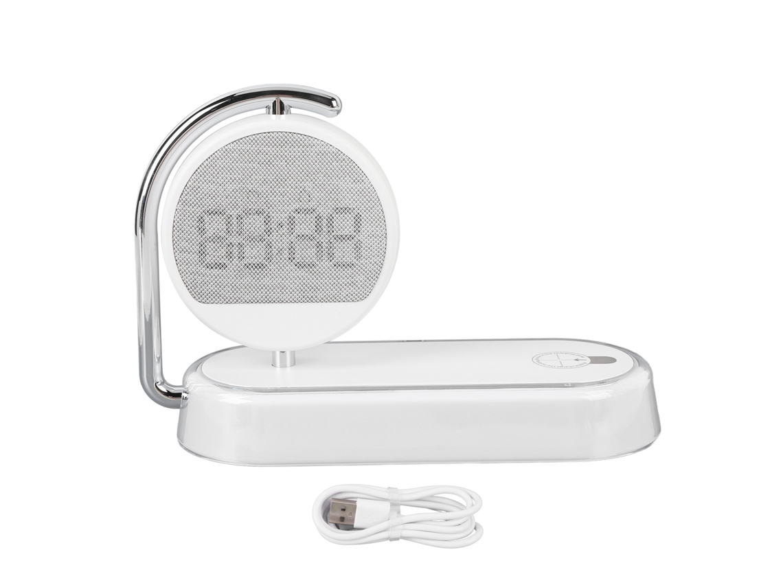 2026-lámpara De Noche Con Reloj Despertador Carga Inalámbrica 15w Para Dormitorio Oficina Mesa Noche Lectura