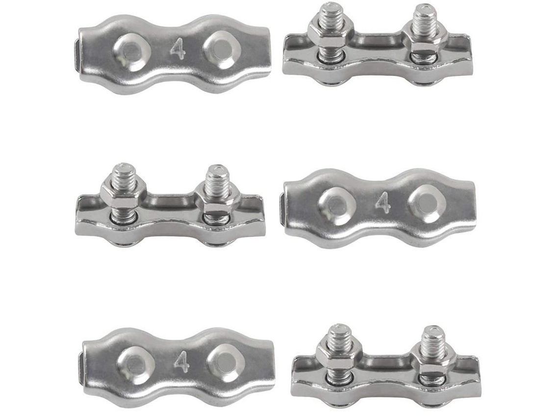 6 Abrazaderas Para Cables Dúplex M3 De Acero Inoxidable 304.