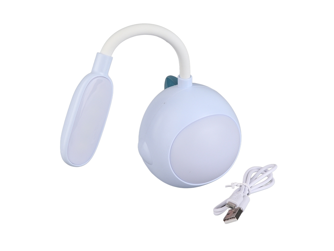Lámpara De Escritorio Led Con Batería, Flexible, Protección Ocular, Luz Nocturna, Carga Usb Para Dormitorio Y Dormitorio Universitario, Azul