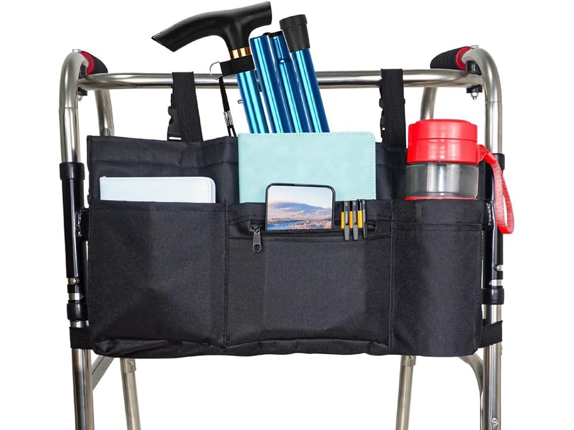 Bolsa Para Andador Con Nevera Portátil Y Portavasos, Para Andador Plegable, Cestas Para Andar