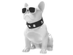 Altavoz portátil Yizhood para bulldog francés, radio FM y MP3 (blanco)