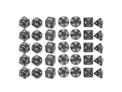 Kit Ymsl con 35 dados de plástico con números blancos, diseño perlado, dados poliédricos para juegos, mesa y educación infantil temprana Hxl