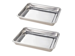 Rebe - Juego de 2 bandejas para hornear antiadherentes de acero inoxidable para horno, 32x22x4,8 cm