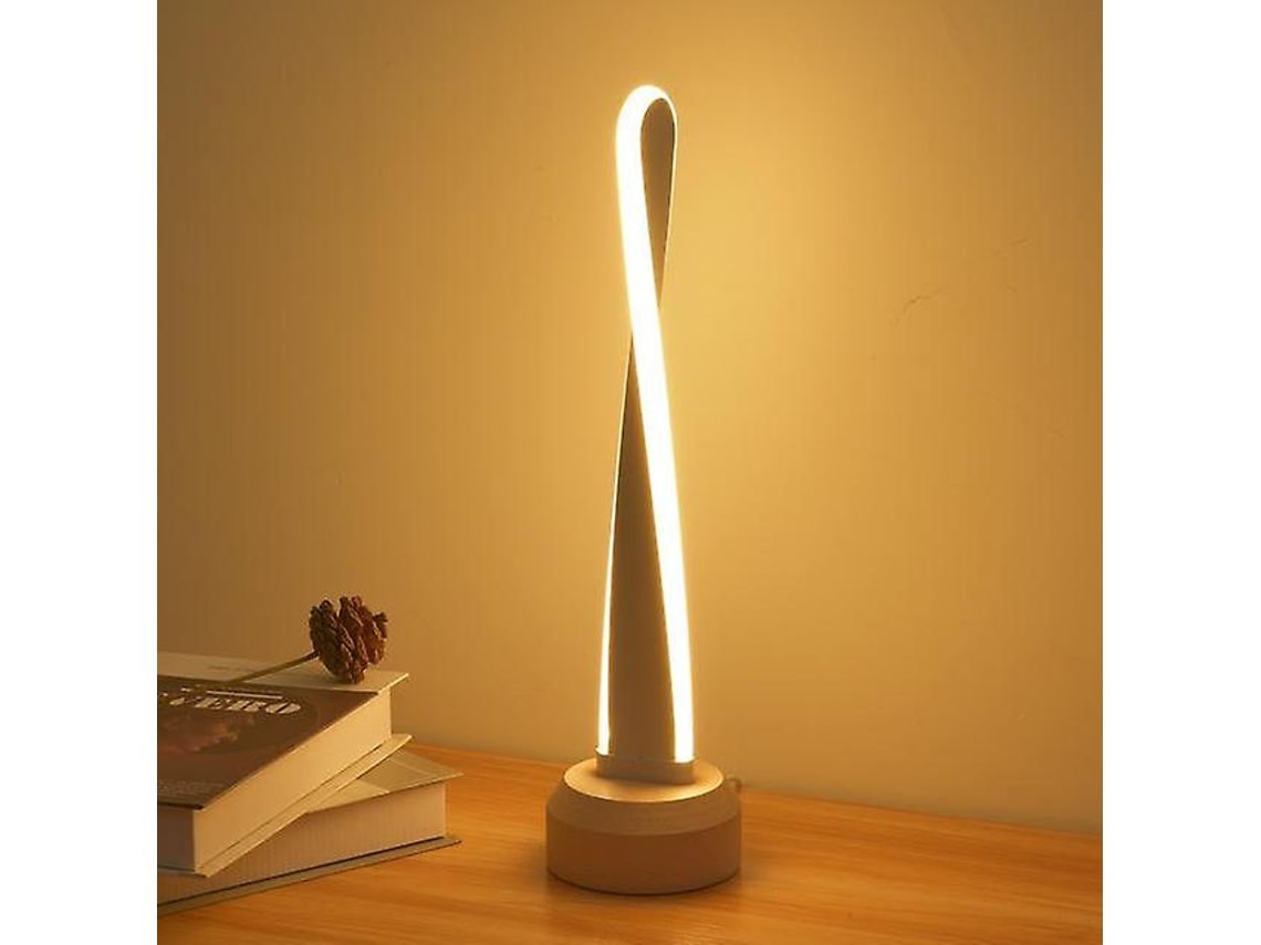 Lámparas de mesa de luz de madera inteligente Lámparas de luz de luz blanca Moderna Cama de cama creativa para el dormitorio Decoración de la noche Lámpara de noche Base de madera (01) SLD
