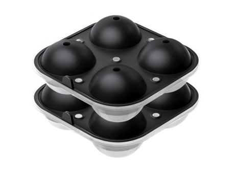 Molde Para Cubitos De Hielo De Silicona, 2 Piezas De Bandeja Para Cubitos De Hielo Bola Redonda Grande Con Embudo Y Tapa, Utilizado Para Whisky ZMD...