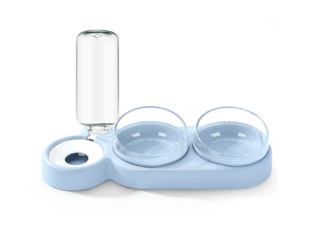 Comederos para Gatos, Comederos Inclinados para Perros y Comida para Gatos con Botella de Agua Automática para Gatos y Gatos Pequeños ELKUAIE