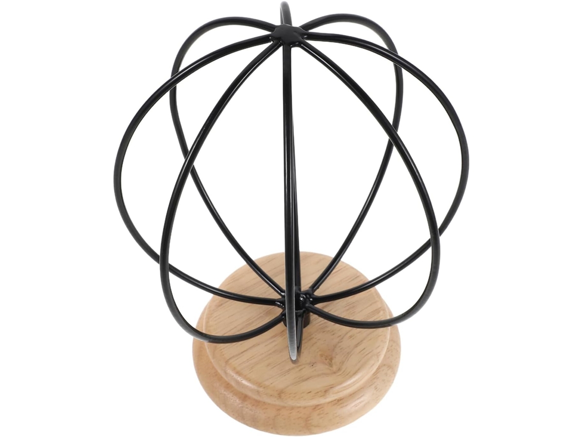 Perchero Hierro Madera Maciza Soporte Estable Gorras Sombreros Vaquero Pelucas Expositor Decorativo Negro