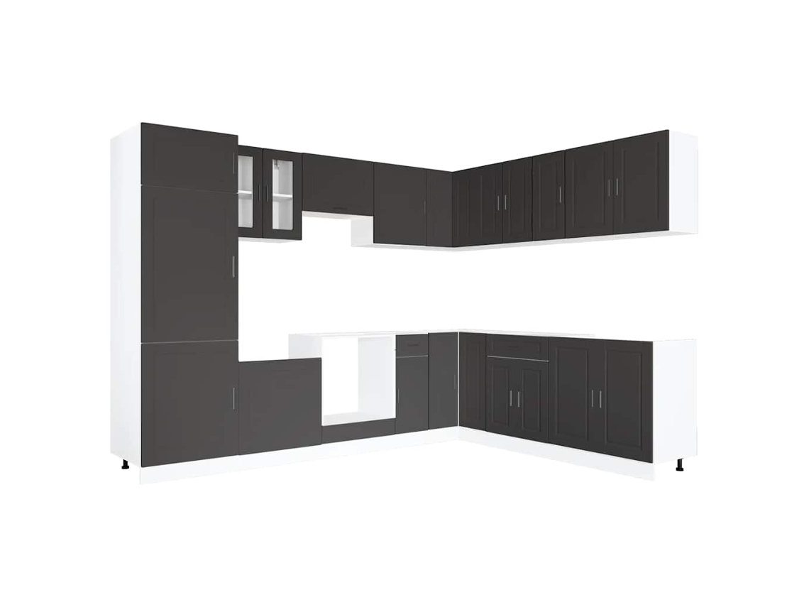 Juego de gabinetes de cocina Porto Black de 14 piezas EXCLUSIVO DE LA CASA