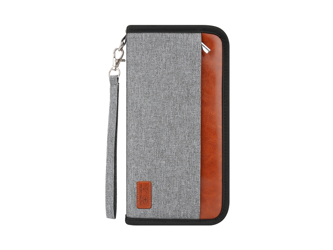 Bolsa de Viaje de Mujer NEVEANCE Carteras Pasaportes Portapasaportes Familiares Gris