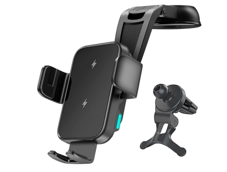Cargador Automóvil Inalámbrico Rápido Teléfono Sujeción CHRONUS Negro